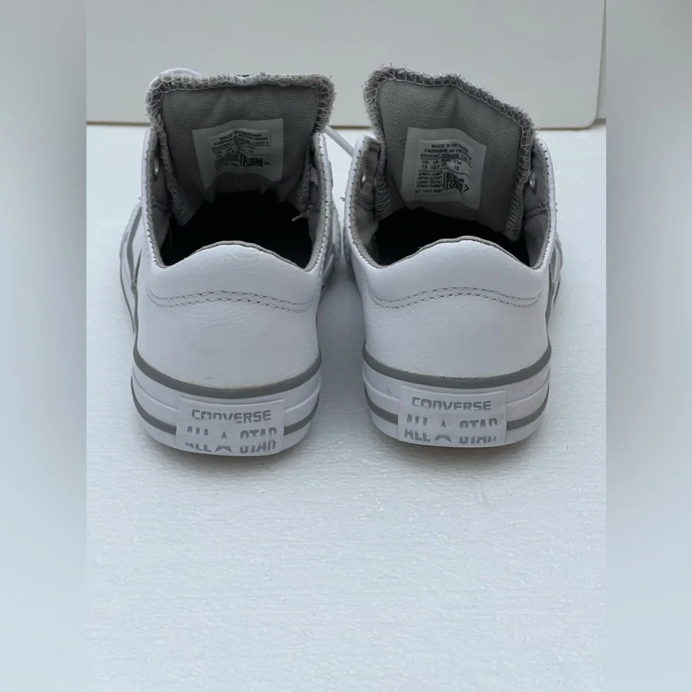 Converse Kids All Star White Leather Shoes 13